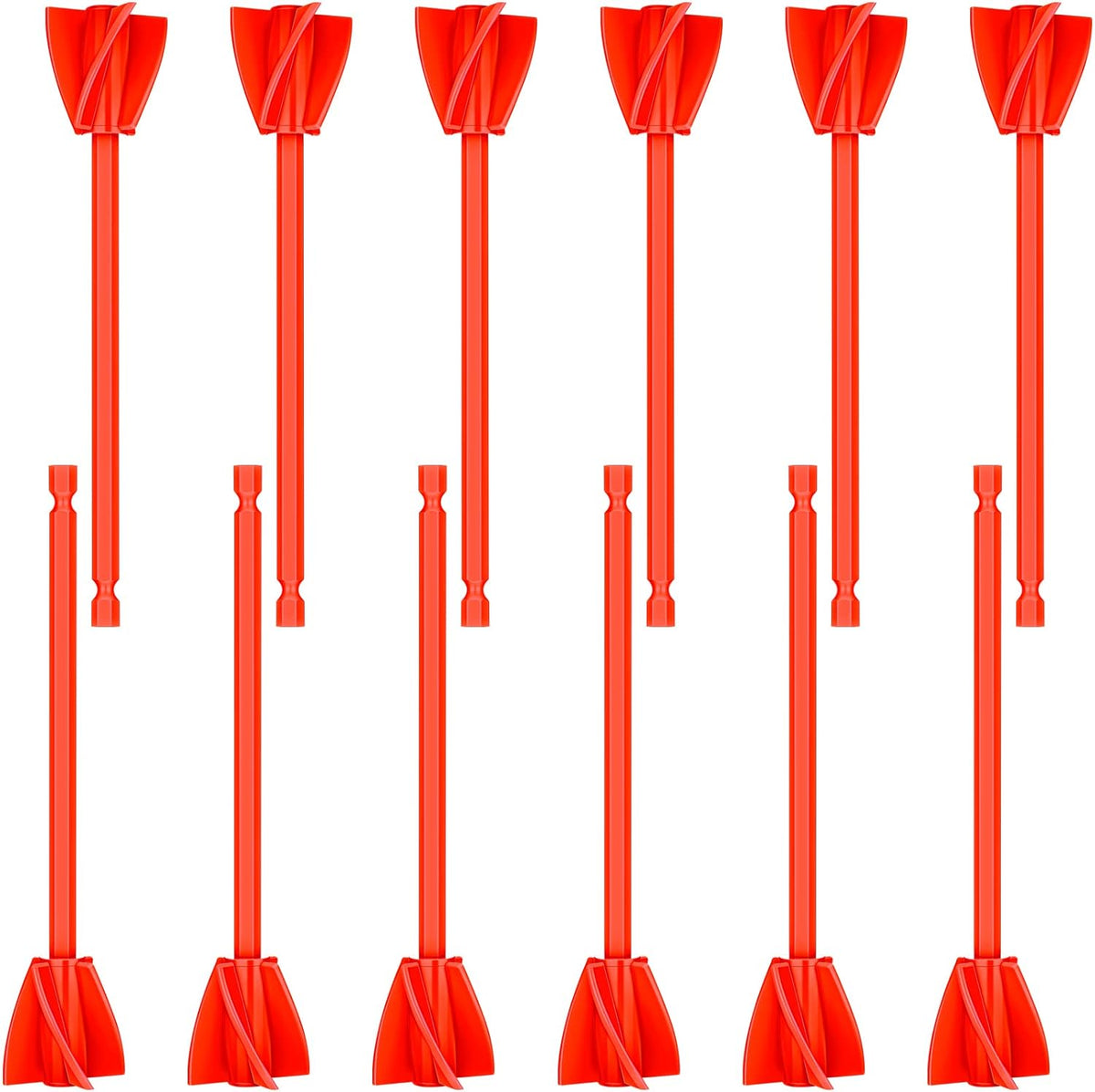 12Pcs Helix Paint Mixer Drill Attachment Red