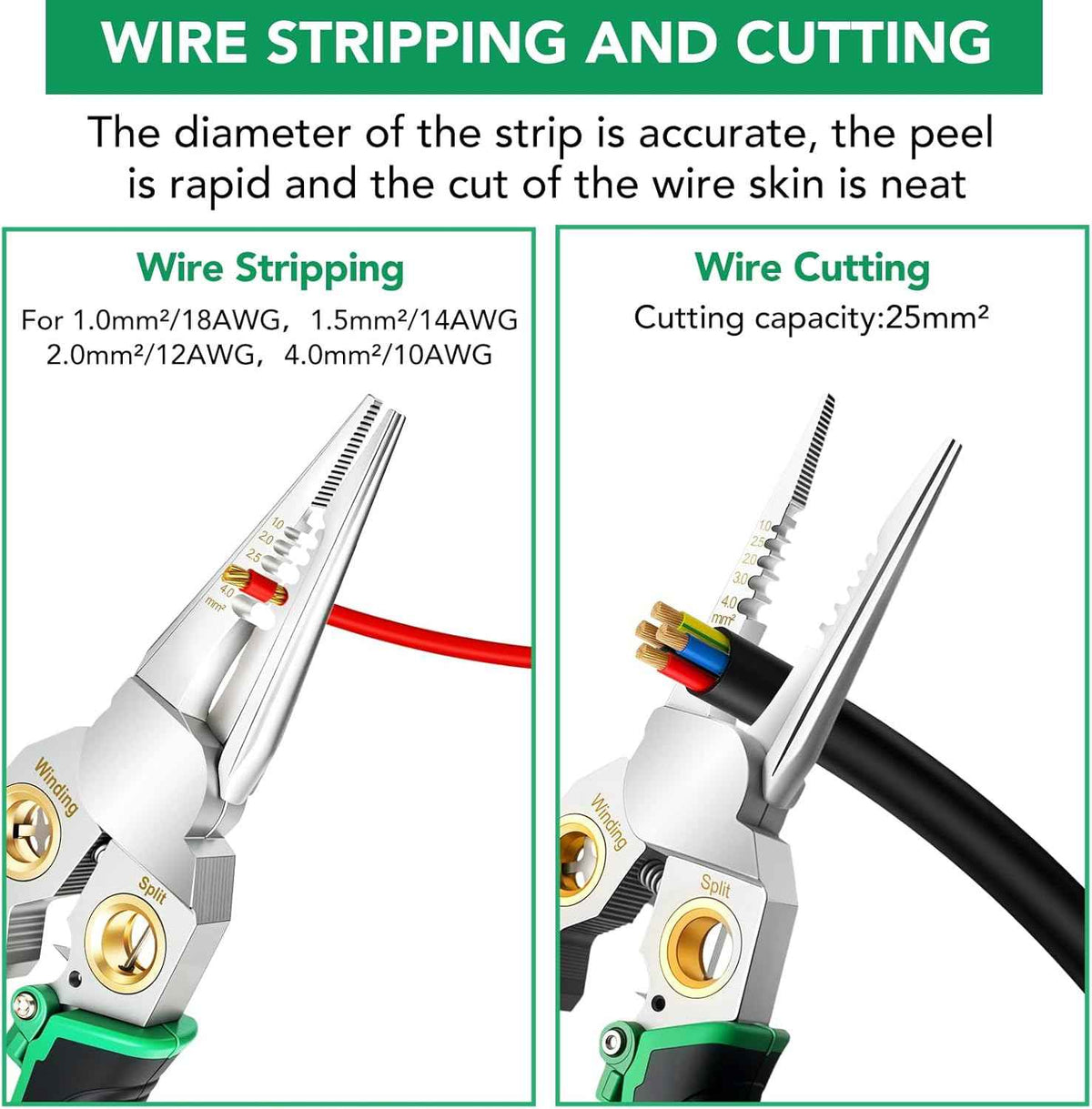 8-in-1 Electrical Wire Stripper Crimper Cutter Pliers