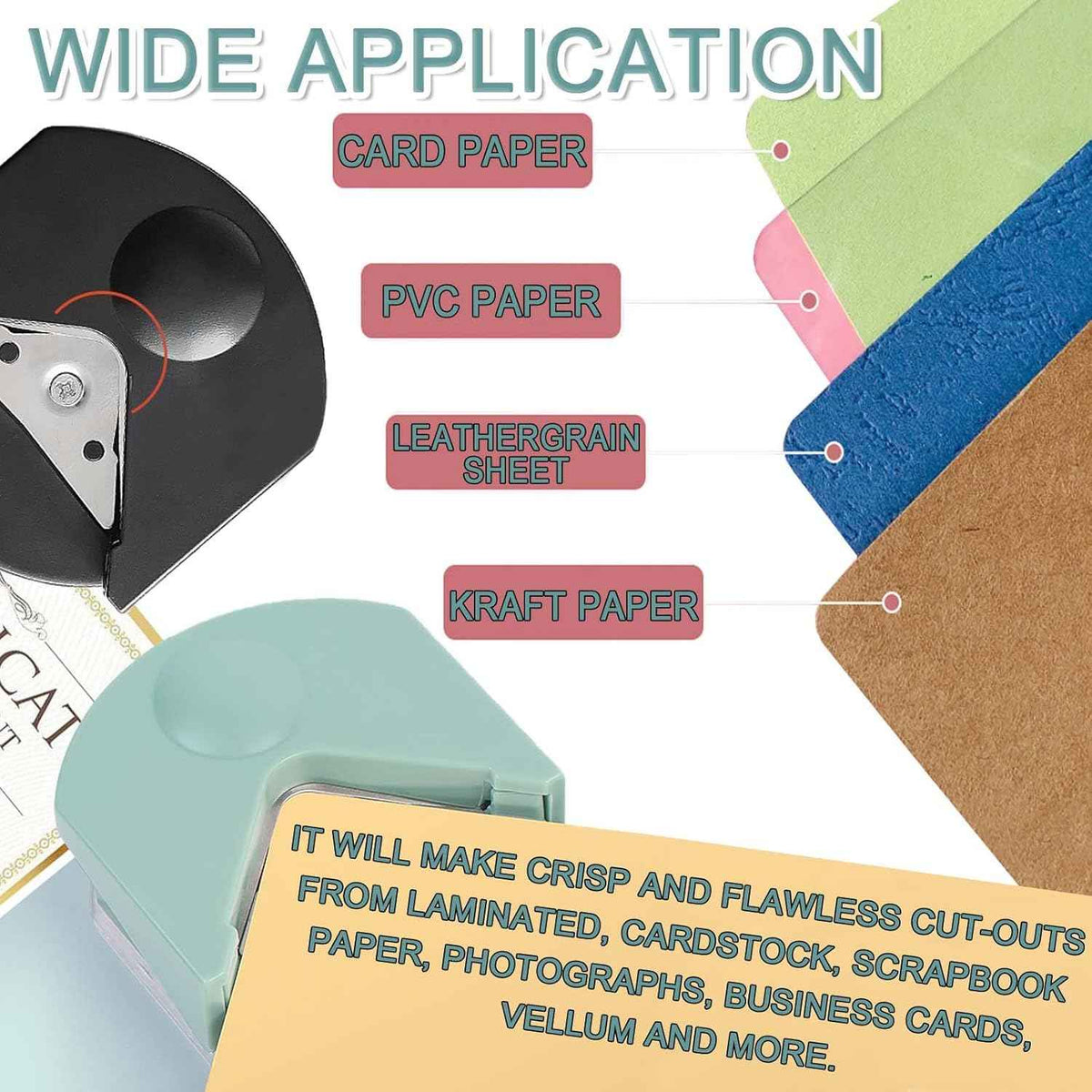 5Pcs Paper Corner Rounder Cutter 4mm DIY Craft Punch Tool