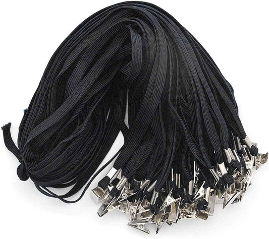 50 Stück 32 Zoll flache Schlüsselbänder mit Ausweisclip