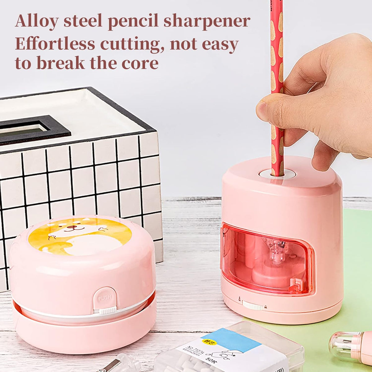 DELI elektriska brevpapper Presentset Pennsvässare Eraser Desktop Vacuum