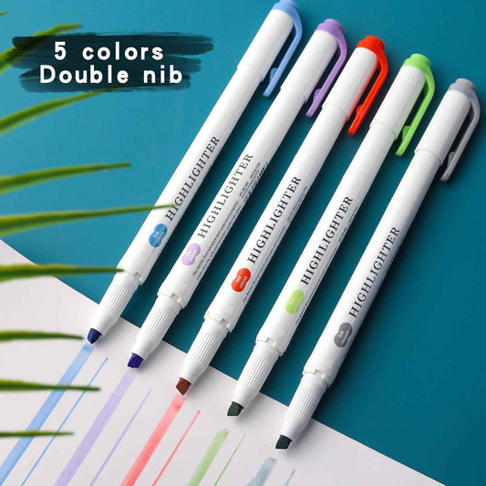 MAIKE Real Mild Pastell Highlighters 5 Cold Colors Markers