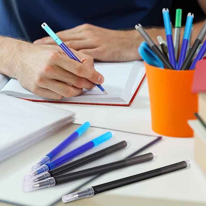 24 stykker Erasable Gel Ink Pen Refills Point 0,7 mm (svart, blå)