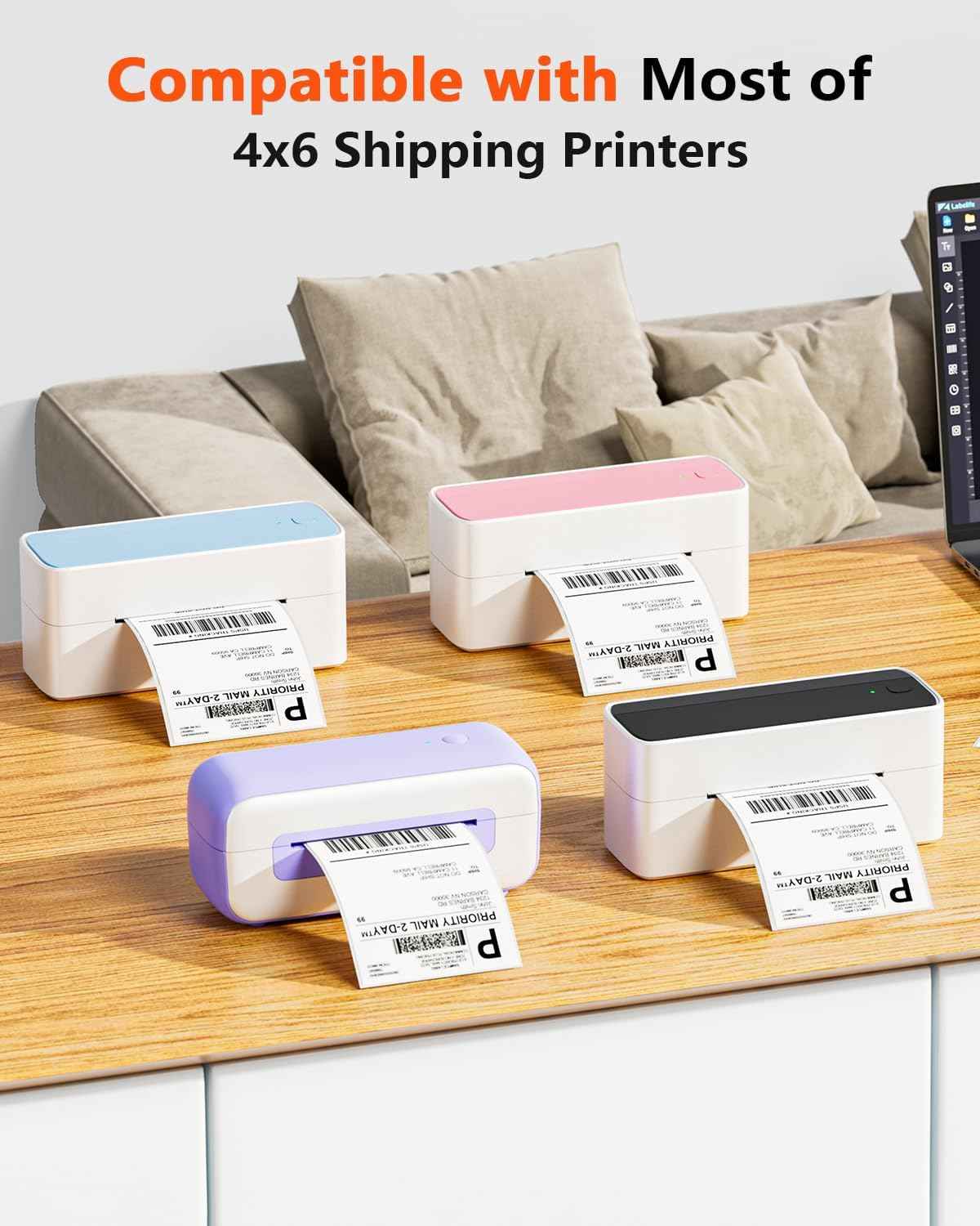Phomemo 4x6 inch thermisch direct verzendlabel, waaiergevouwen 500 labels