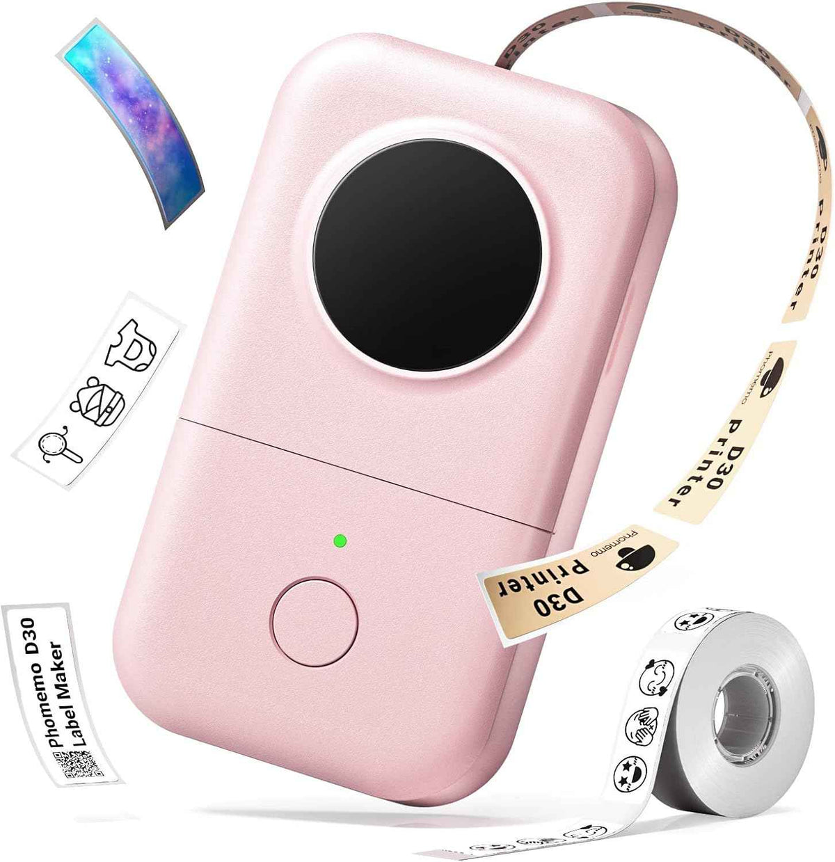 Phomemo D30 1/2 Inch Sticker Label Maker Machine Printer Pink