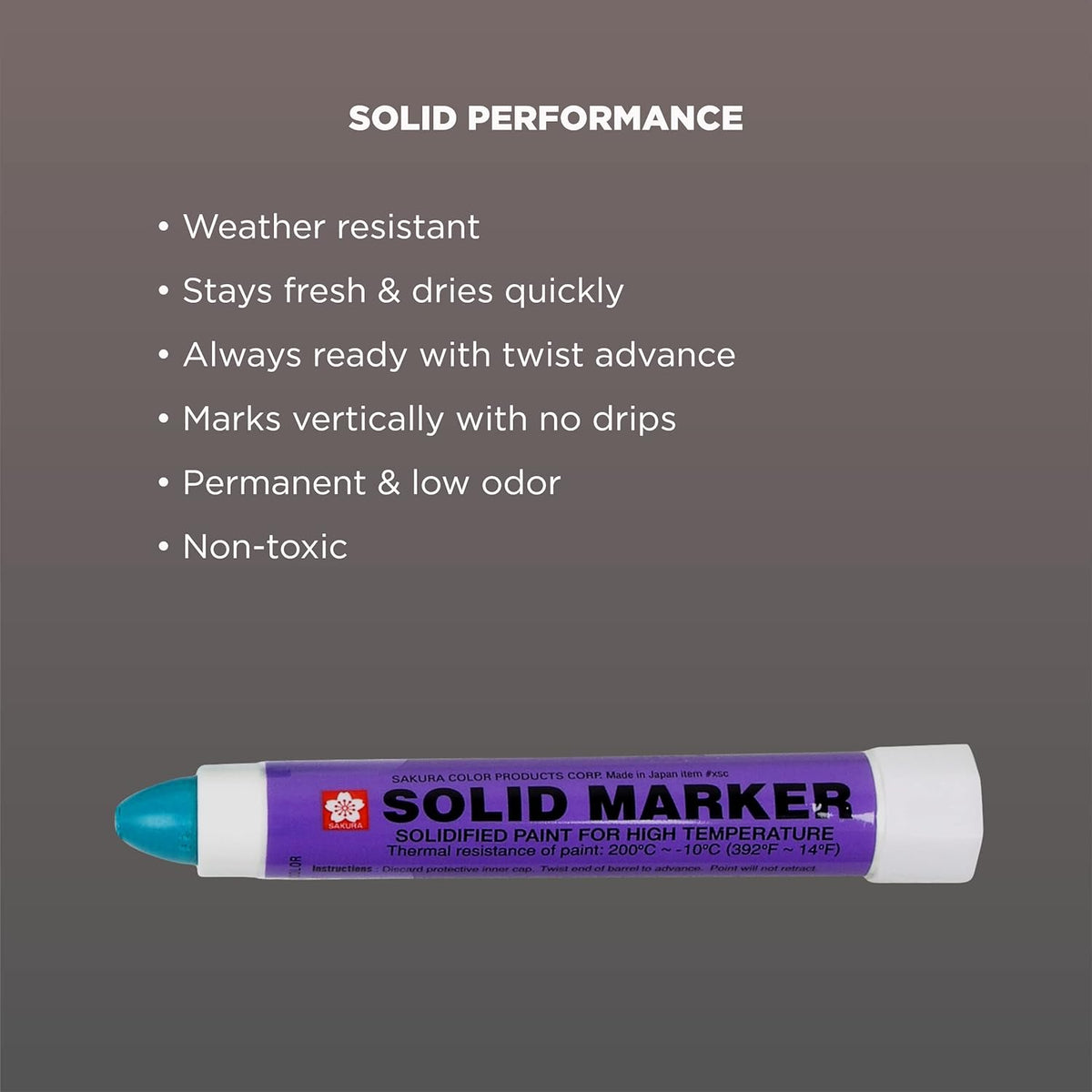 Marker SAKURA, markery trwałe, 12 szt., zielony