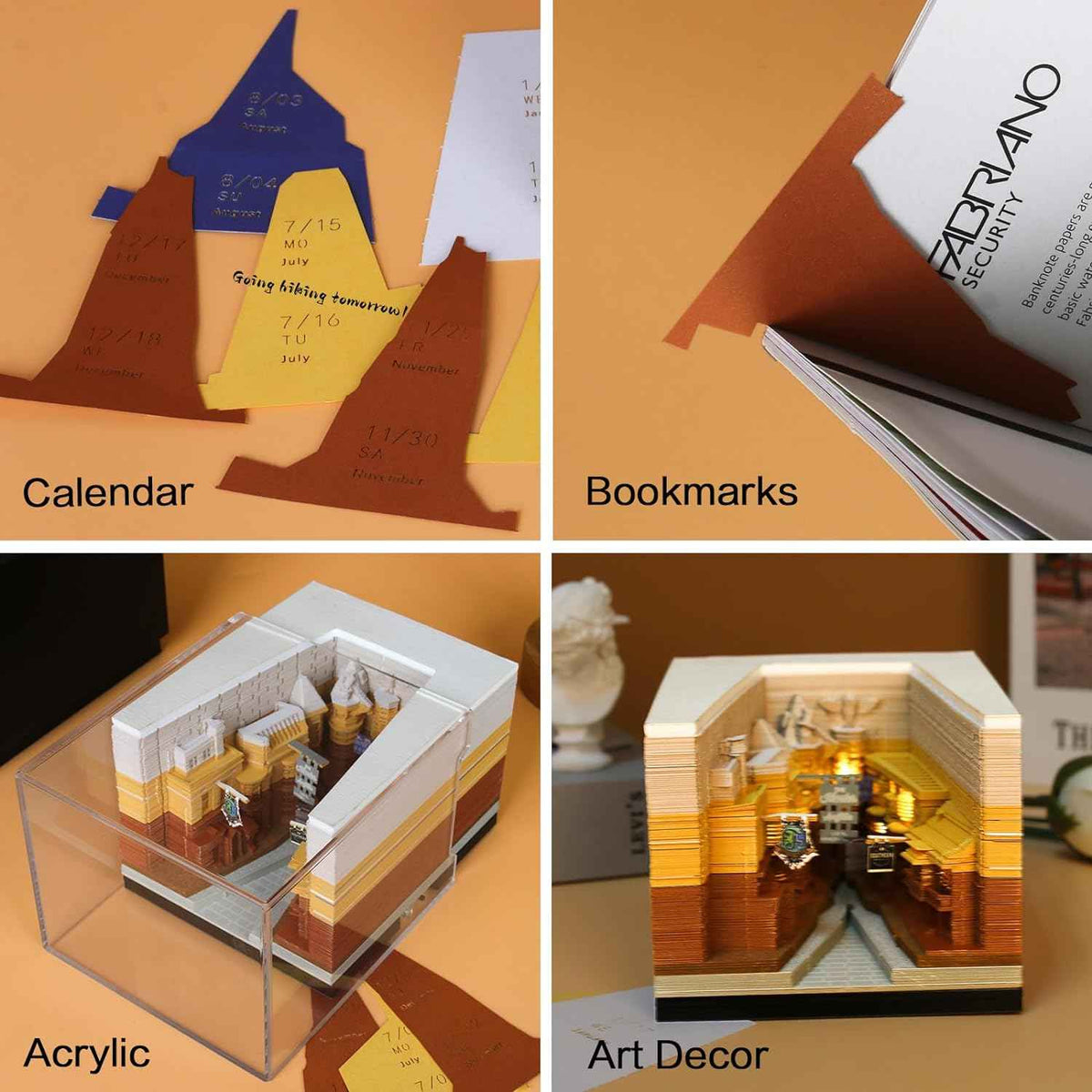 2024 Time Piece Diagonal Alley 3D-Kalender-Notizblock mit LED-Leuchten