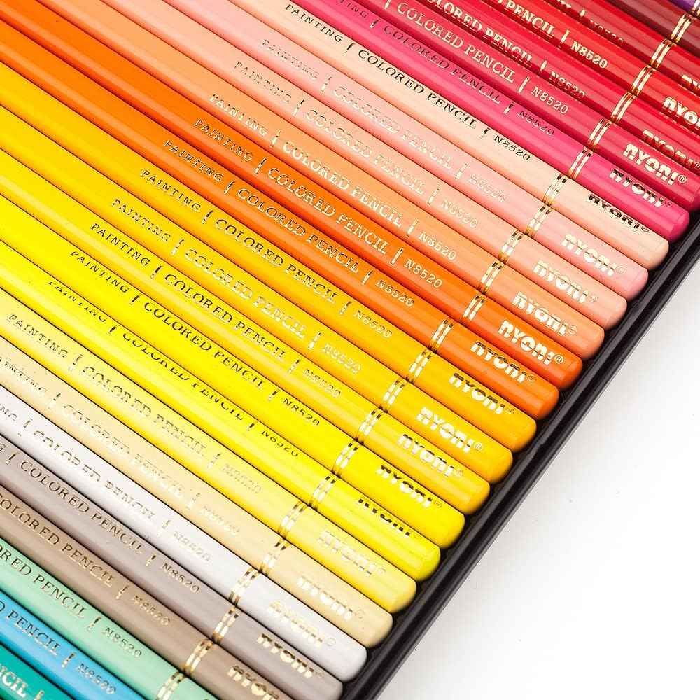 NYONI Professional 72 Colored Drawing Pencils Tin Box