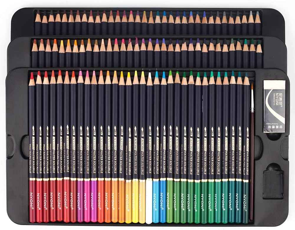 Nyoni 72 Watercolor Pencils Set with Brush