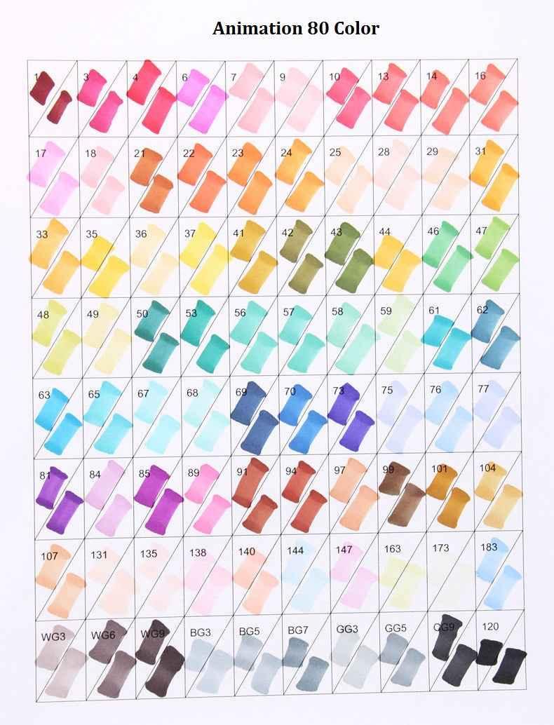 TouchFive Twin Markers 80 Farbanimationsdesign-Set