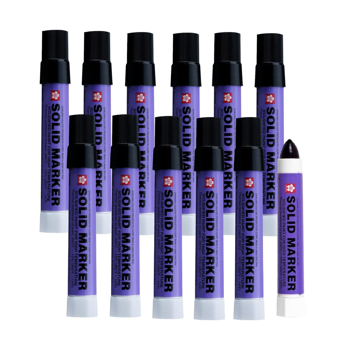 SAKURA Solid Marker, permanente marker verfpennen, 12 stuks, zwart