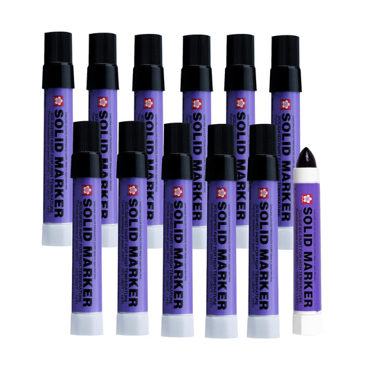 SAKURA Solid Marker, Permanentmarker-Farbstifte, 12er-Pack, Schwarz