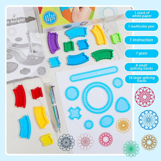 Jeu d'art, jouets de dessin, ensemble de pochoirs à courbe en spirale