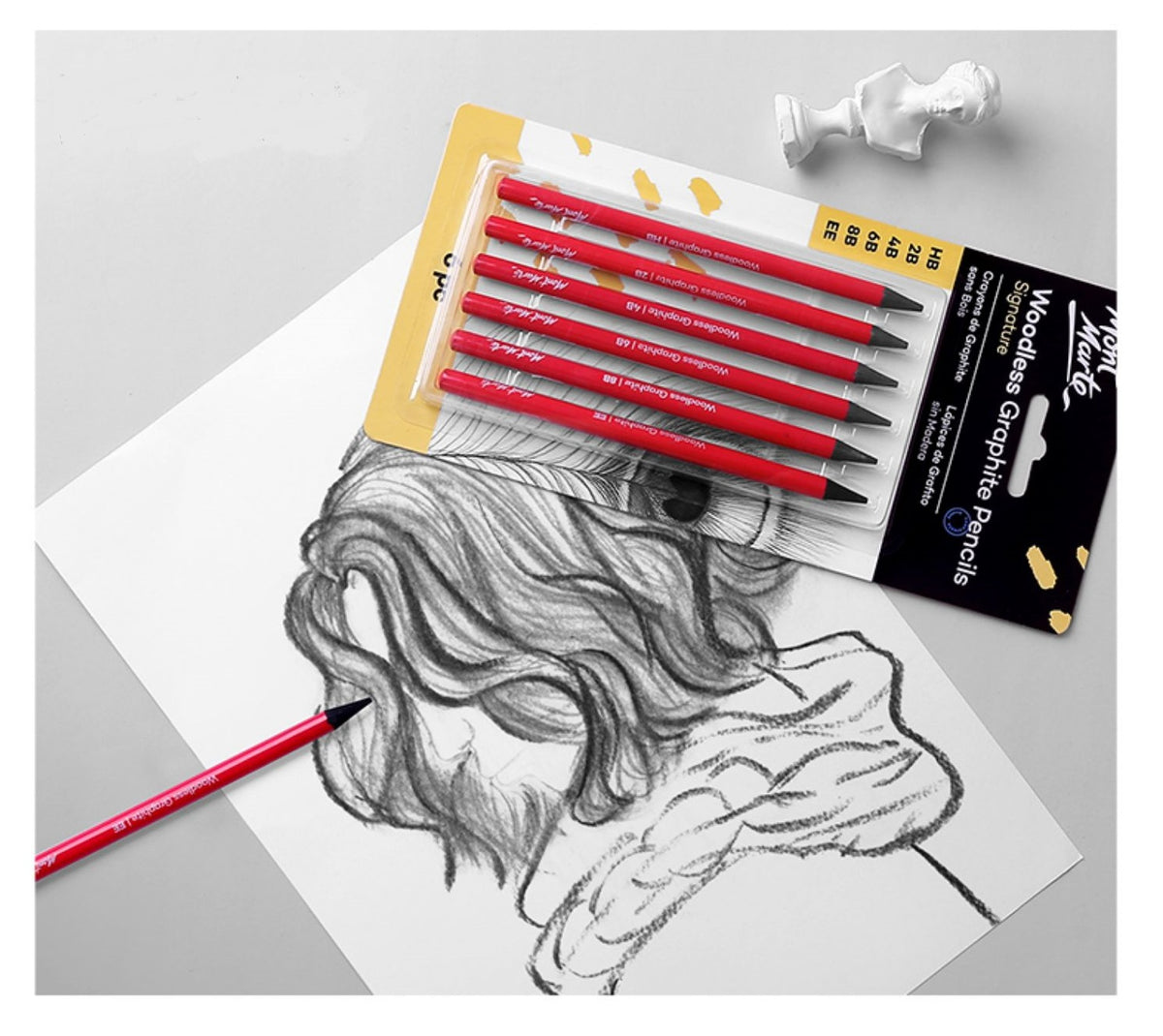 Mont Marte träfria grafitpennor 6-pack