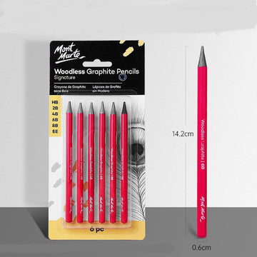 Mont Marte träfria grafitpennor 6-pack