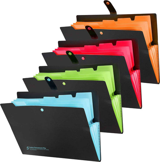 4er-Pack Fächermappen mit 6 Fächern, A4-Letter-Format
