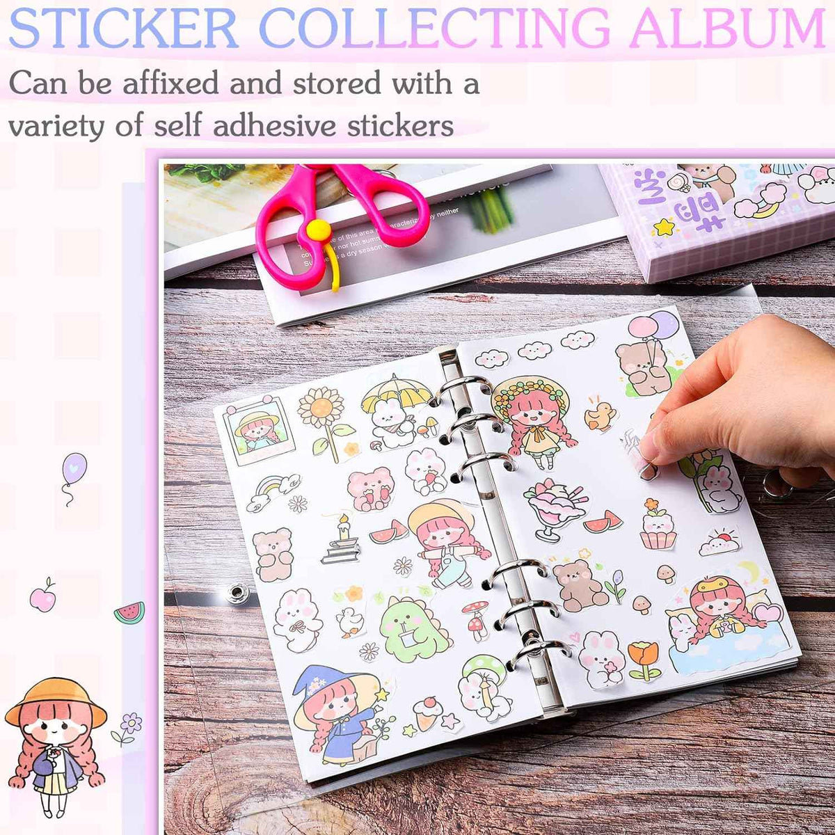 Kids Sticker Collecting Album Book with 40 Sheets PVC Shell A5/A6