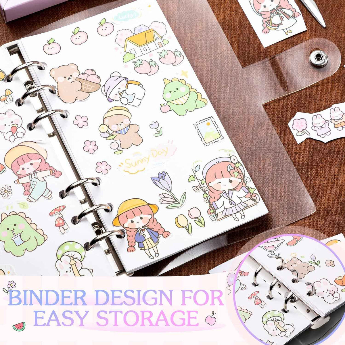 Kids Sticker Collecting Album Book with 40 Sheets PVC Shell A5/A6