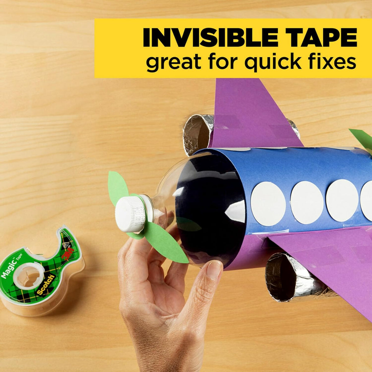 Scotch Magic Tape,3 Rolls,Invisible 19mm x 25m