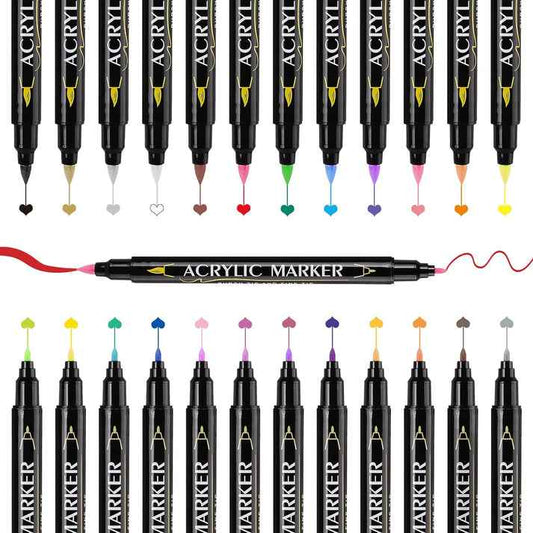 Guangna 48 Colors Dual Brush Tip Acrylic Paint Markers