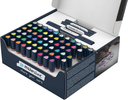 Schneider Twin Marker Paint-It 040 Brush & Round Tip 30 Colors (72 Pieces)
