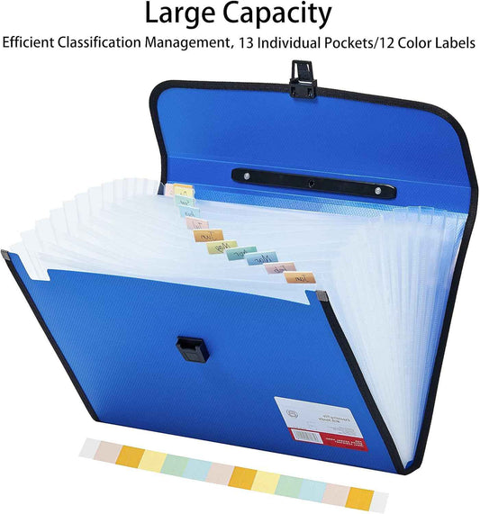 Dossier extensible à 13 pochettes pour papier FC A4