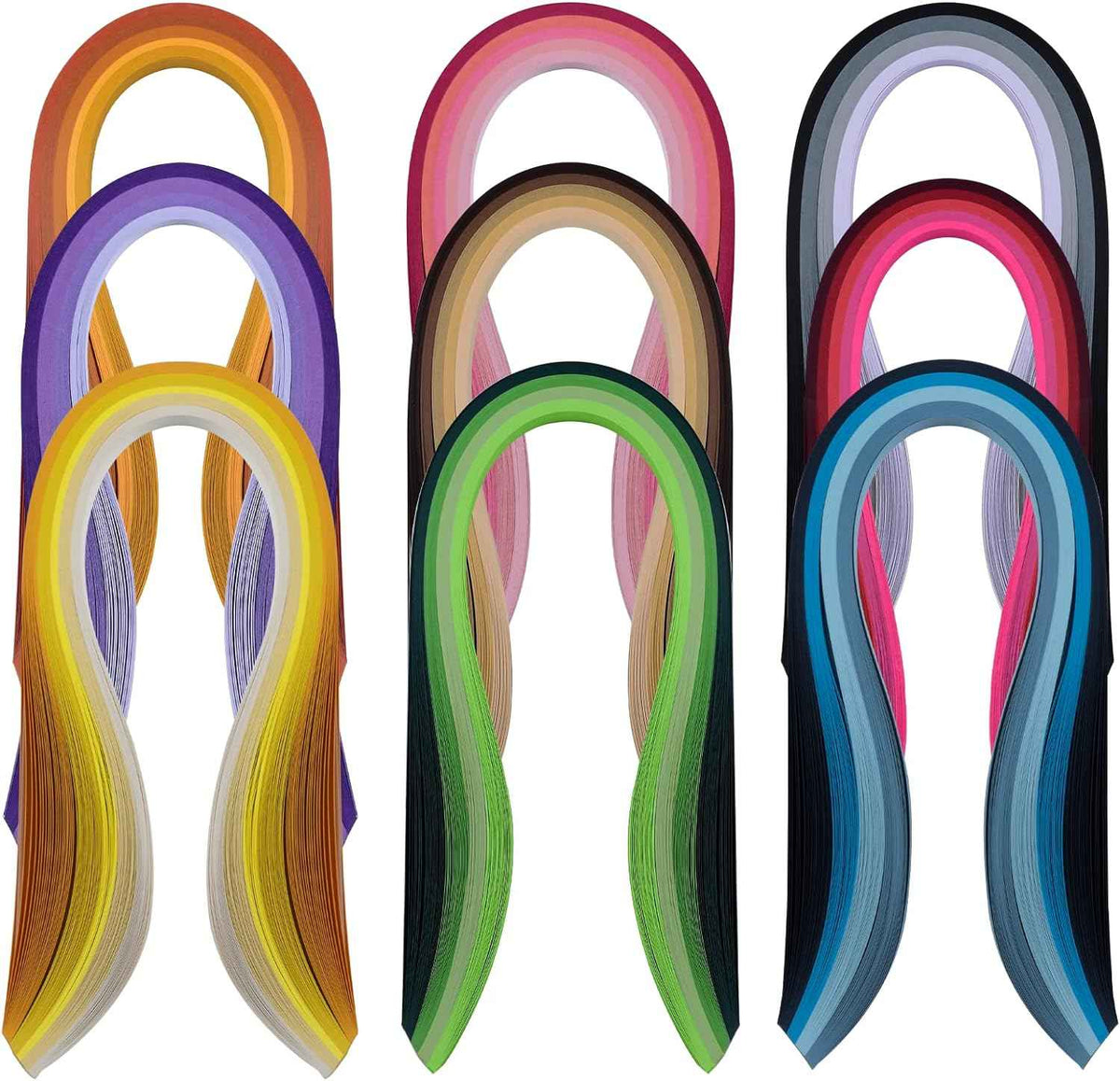 900 Paper Quilling Strips Set,36 Colors width 3mm Length 39cm
