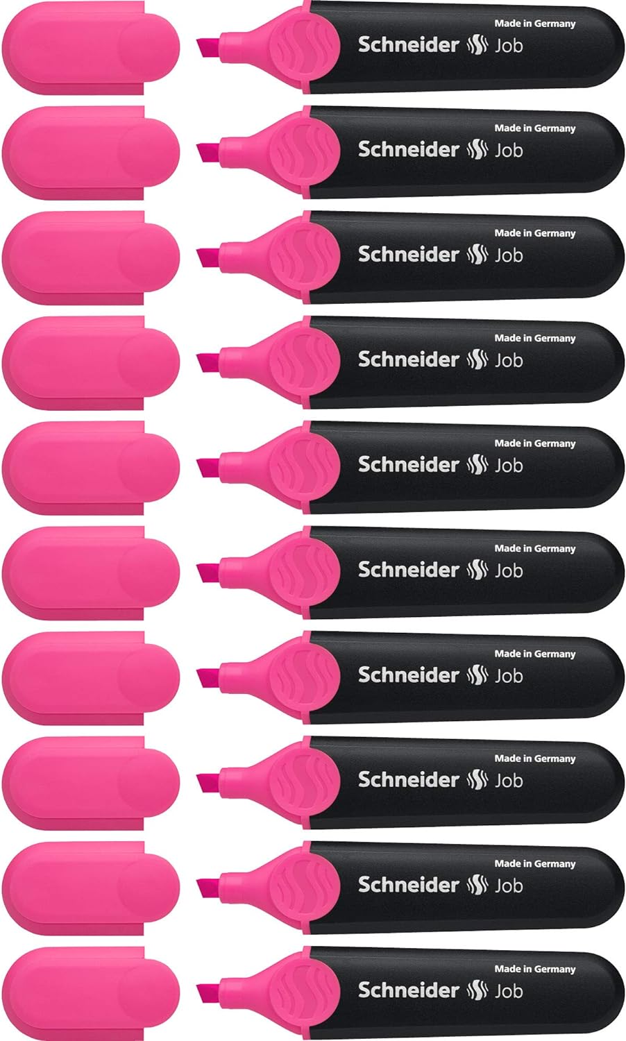 Resaltador Schneider Job, punta de cincel, tinta rosa, paquete de 10
