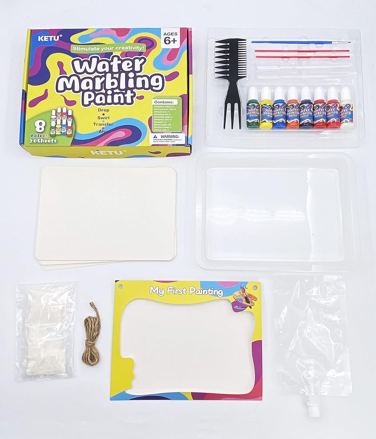 Water Marbling Paint Kit for Kids Art Paint Set-8 Color