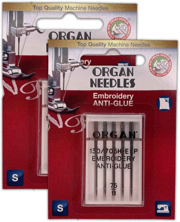 10PCS Organ Anti-Glue Sewing Machine Needles Non-Stick 75/11 Size