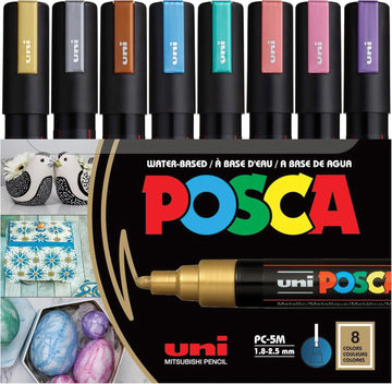 Uni Posca Paint Marker PC-5M - Medium Point - 8 Metallic Colors