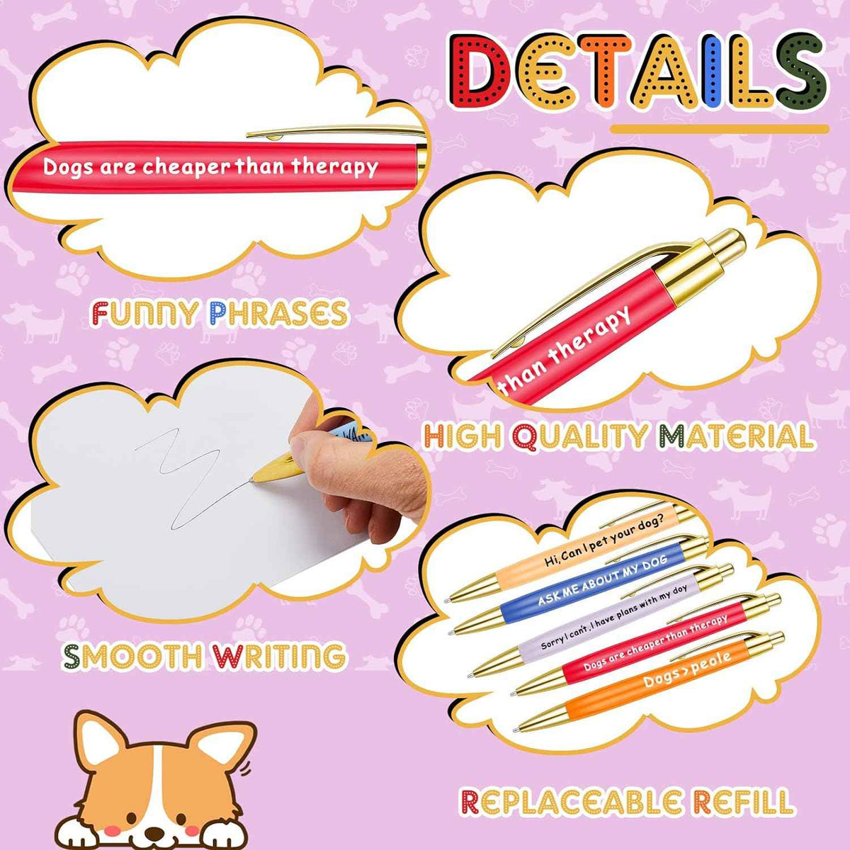 10pcs Dog Lovers Ballpoint Pen Set