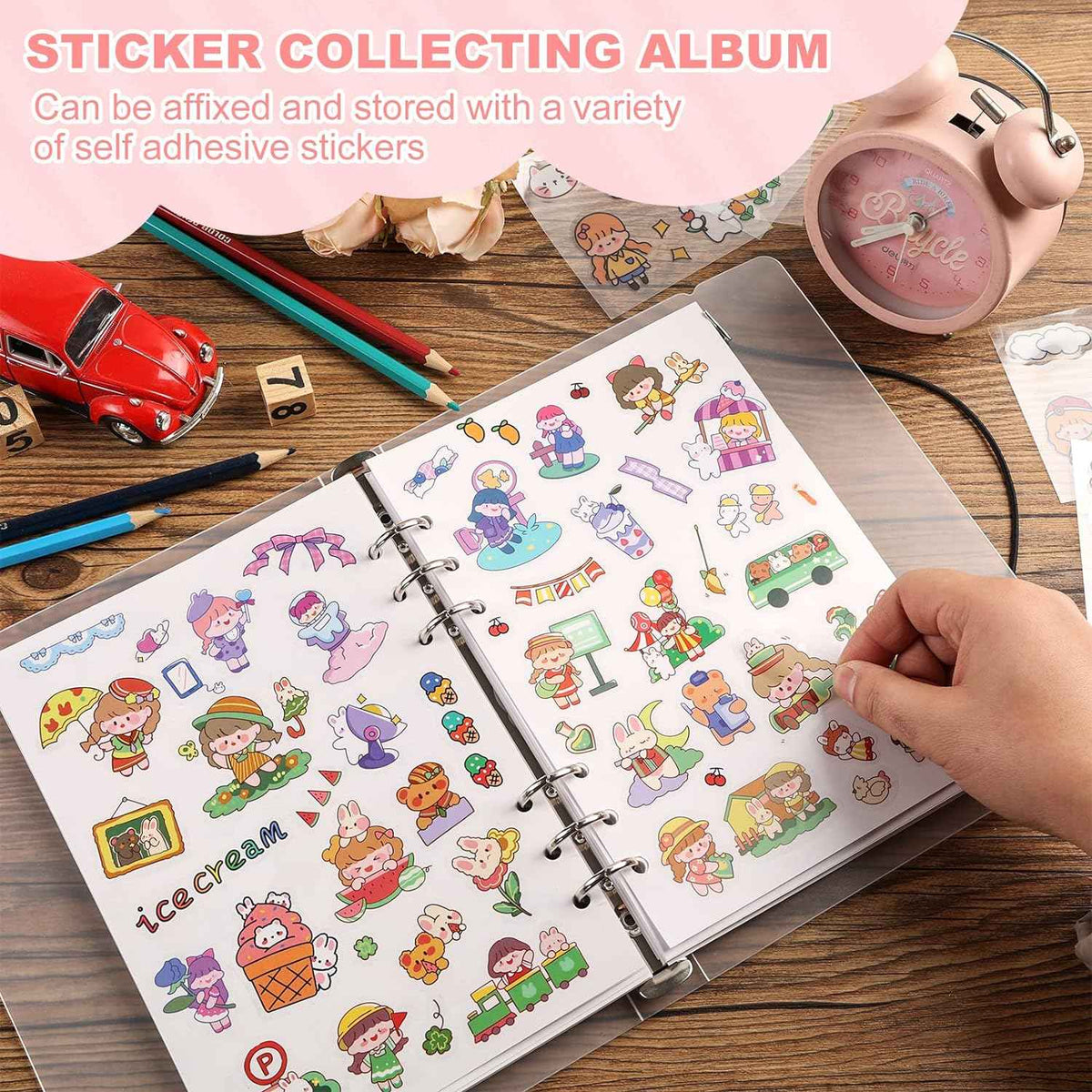 Reusable Sticker Book 60 Sheets Sticker Collecting Album Plus Size A5