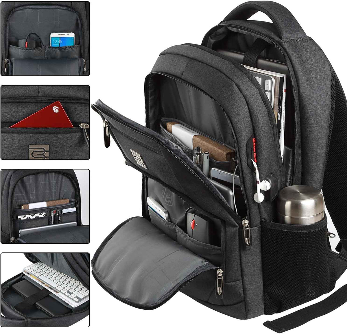Laptop Backpack with USB Charging Port Fit 15.6 inch Notebook