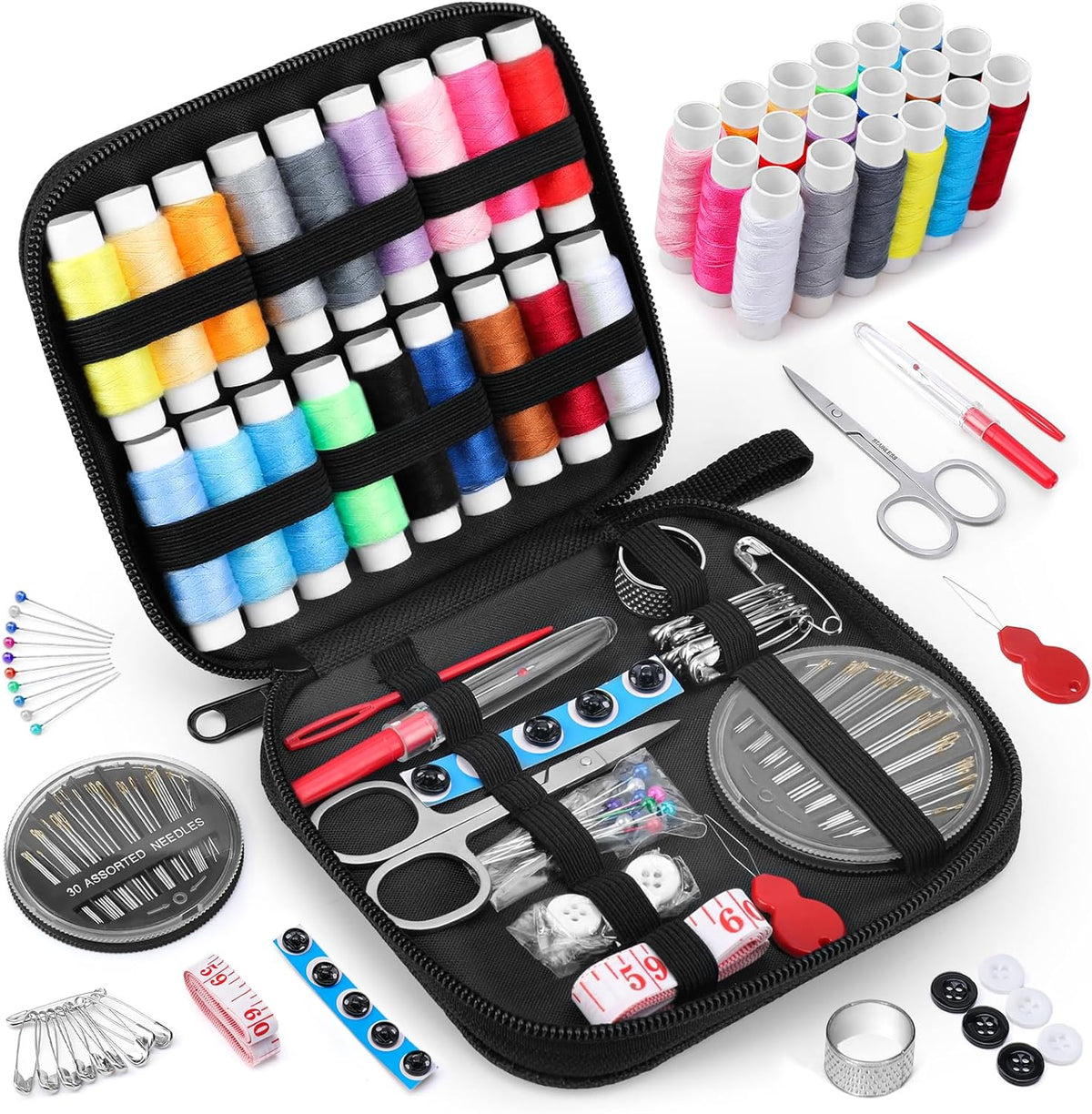 Kit de couture Portable 85 pièces, cadeaux avec étui pour grand-mère, maman et enfants