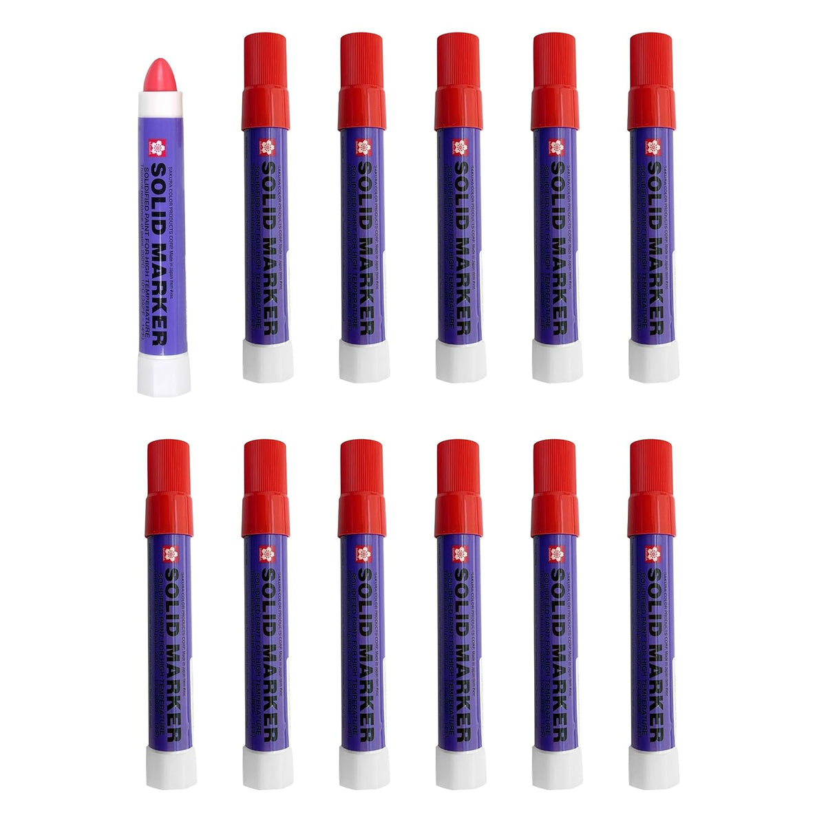 SAKURA Solid Marker, Permanentmarker-Farbstifte, 12er-Pack, Rot