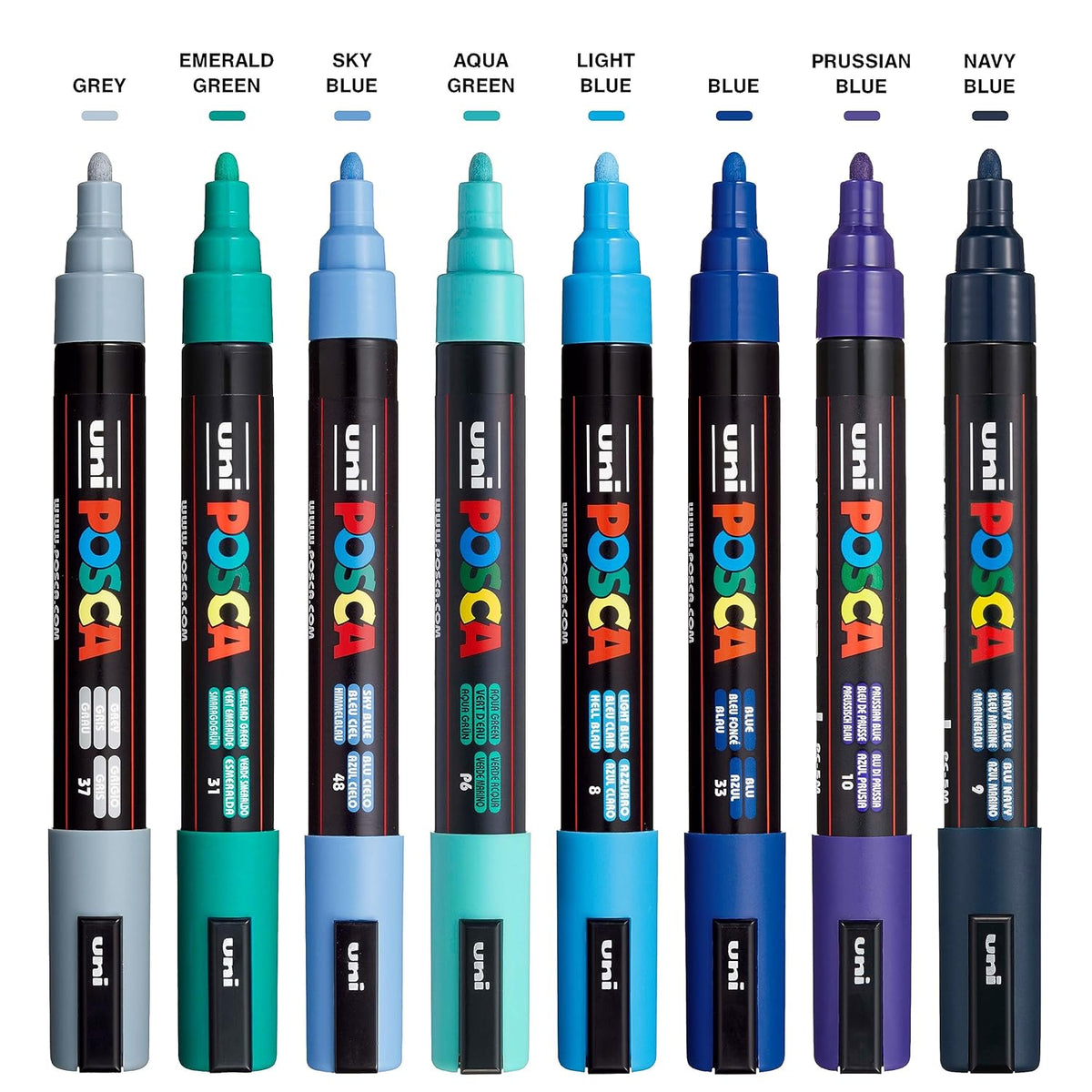 Uni Posca Paint Marker PC-5M - Medium Point - 8 Color Cool Tone