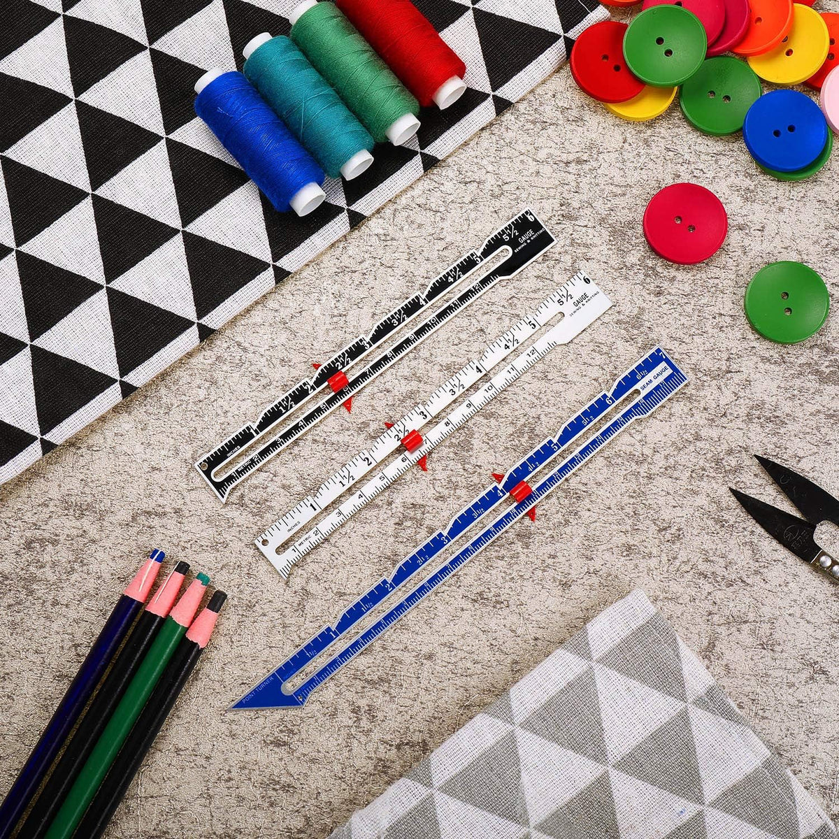 3Pcs Sewing Gauge Measuring Tool Fabric Quilting Ruler