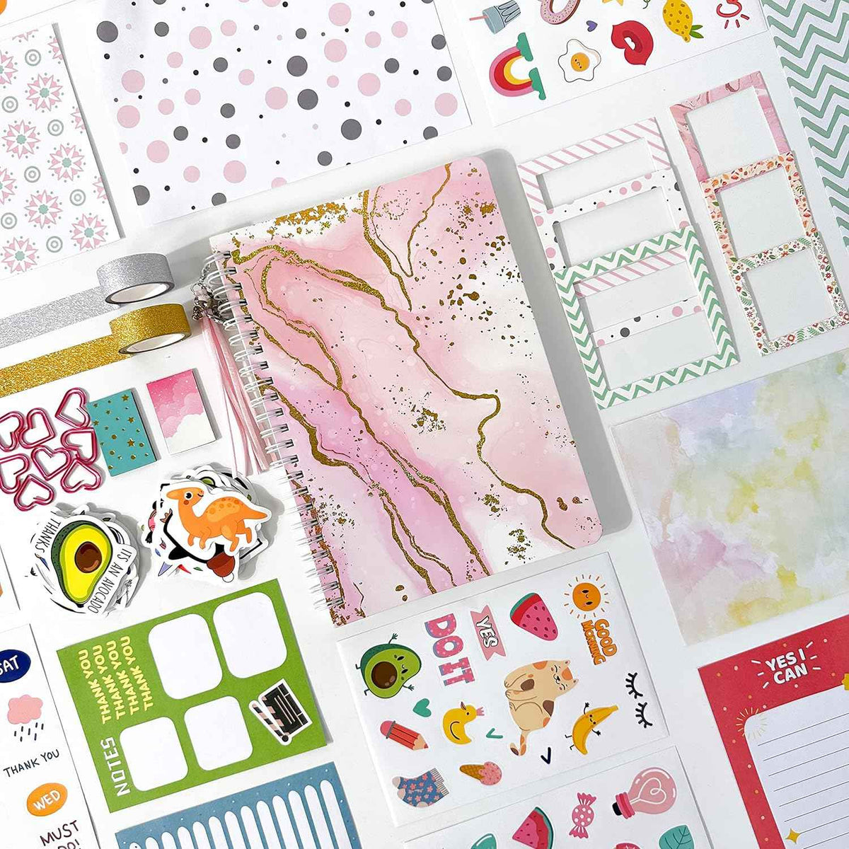 DIY Journal Kit for Girls 8-12 Pink Scrapbook Diary Supplies Set