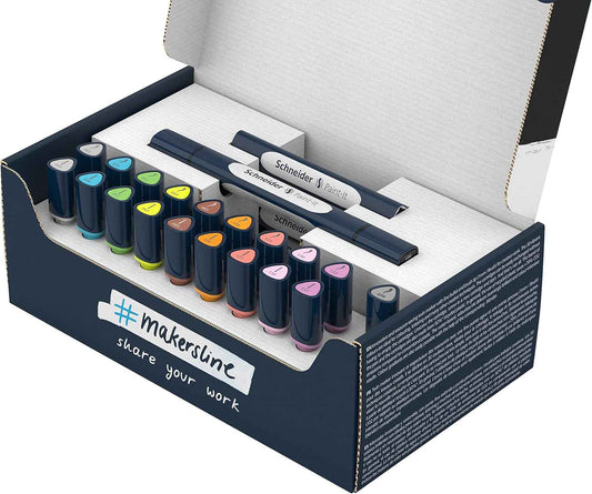 Schneider Twin Marker Paint-It 040 Brush & Round Tip 10 Colors (27 Pieces)