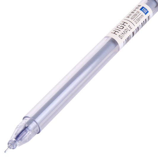 DELI Bolígrafo de tinta de gel High Simple, negro, extrafino de 0,38 mm, paquete de 12