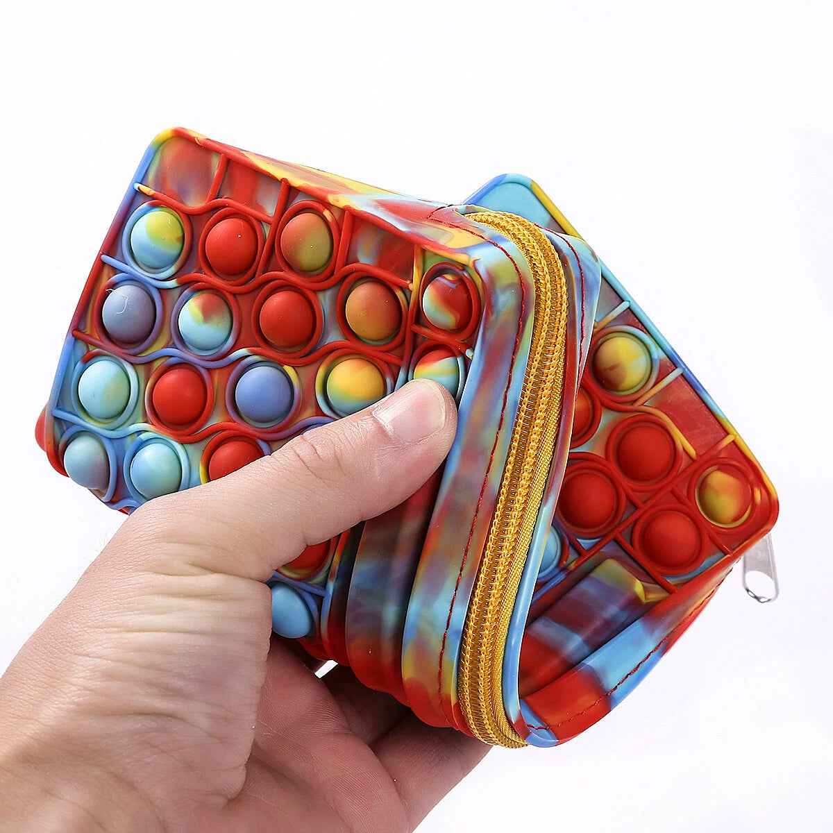 Estuche de lápices sensorial de burbujas, estuche de lápices de silicona antiestrés de juguete
