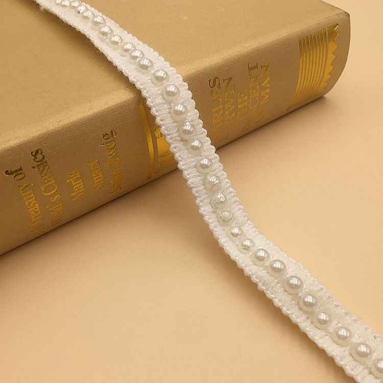 1.5cm/2cm White Pearl Acrylic Crochet Lace Trim – 10 Yards 1.5cm