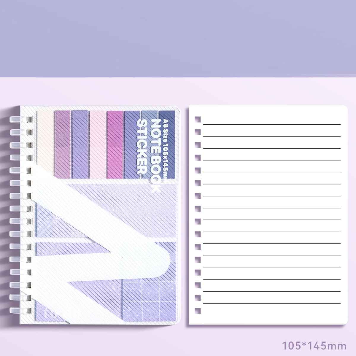 A6 Size Notebook with Sticker Notes 105x145mm D