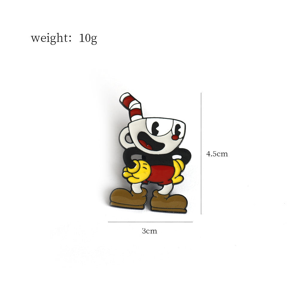 Cuphead and Mugman Metal Brooch 3 Pack