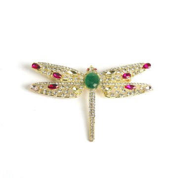 Sparkling Diamond Dragonfly Alloy Brooch Pin 2 Pack