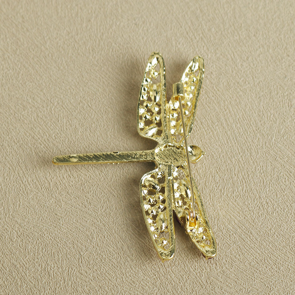 Sparkling Diamond Dragonfly Alloy Brooch Pin 2 Pack