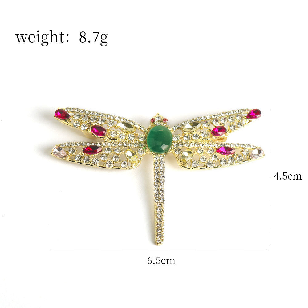 Sparkling Diamond Dragonfly Alloy Brooch Pin 2 Pack
