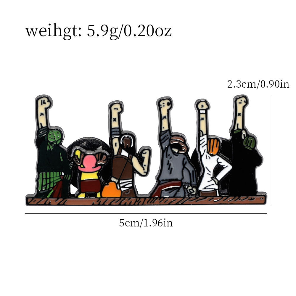One Piece Thousand Sunny Metal Brooch Pin 5 Pack