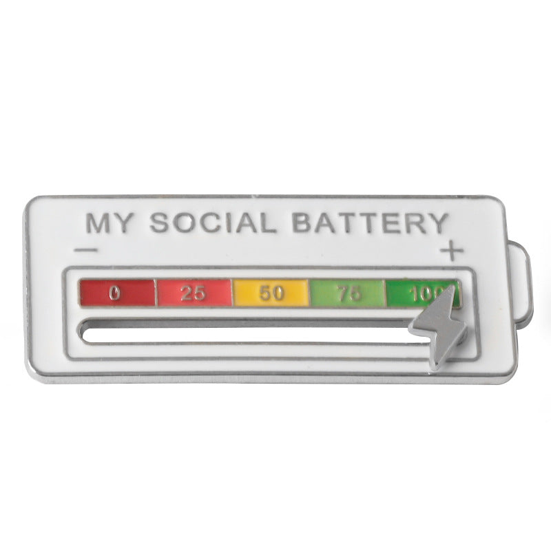 MY SOCIAL BATTERY Mood Slider Pins Interactive Emotion Management Badges